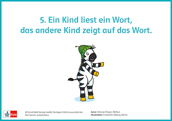 Zebra Blitzlesekarten für die Tafel