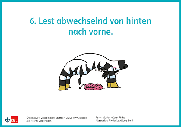 Zebra Blitzlesekarten für die Tafel