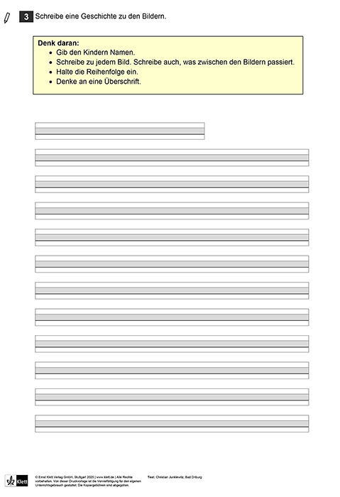 Arbeitsblatt Bildergeschichte Weihnachten schreiben in Klasse 2, Seite 2