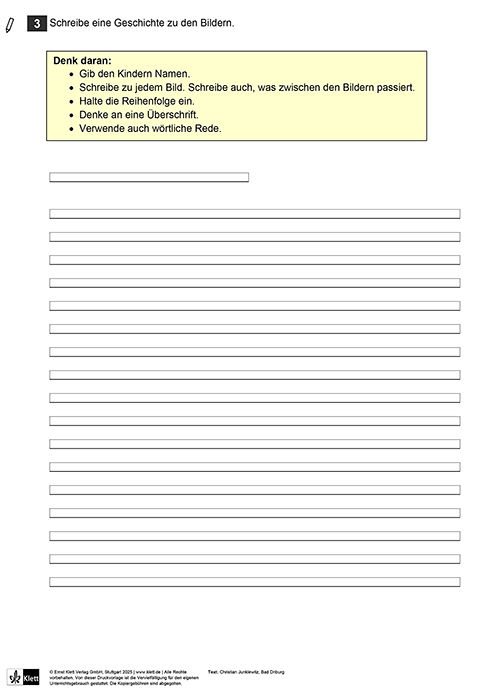 Arbeitsblatt Bildergeschichte Weihnachten schreiben in Klasse 3, Seite 2