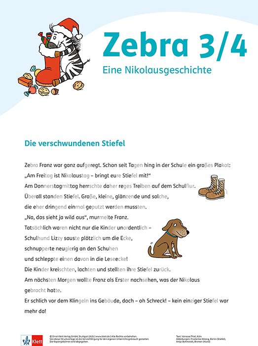 Nikolausgeschichte Der verschwundene Stiefel