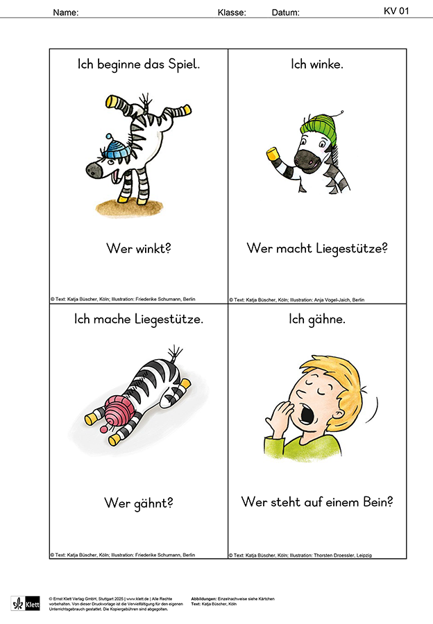 Zebrafanclub_Lesespiel_Bewegung_Niveau_2_DS Das Zebra Lesespiel Bewegung in Druckschrift sorgt für Spaß im Klassenzimmer!
