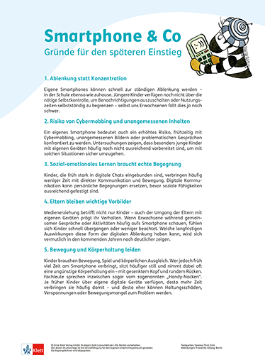 Zebrafanclub_Flyer_Handynutzung Flyer Argumentation Handynutzung in der Grundschule