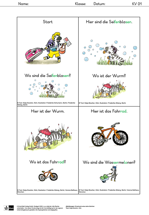 Lesespiel Sommer Niveau 1