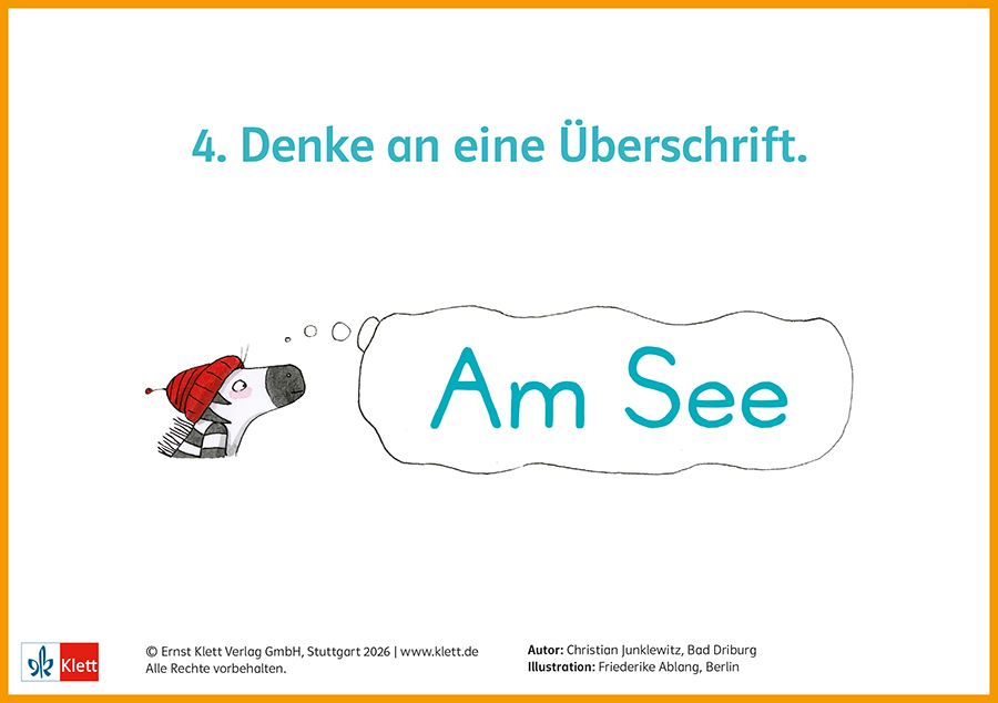 Tippkärtchen Schreibkonferenz Klasse 2 Bildergeschichte Am See