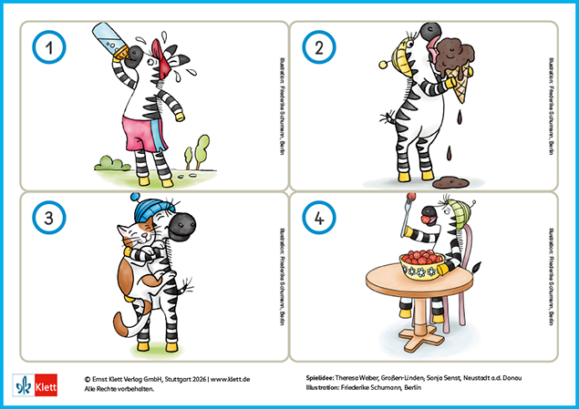 Zebra Bewegungsspiel Finde Franz! Kärtchen