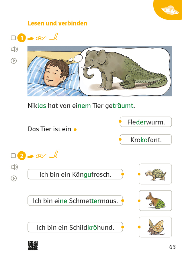 Übungsseite in Zebra Arbeitsheft B Lesen / Schreiben inklusiv