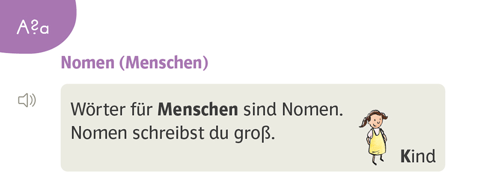 Merksatz Nomen im Zebra Arbeitsheft Sprache inklusiv