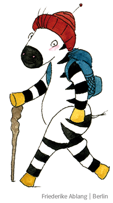 Zebrafanclub-Unterrichten-Grundschuljahr-Herbst-2026-Zebra-Wandern wanderndes Zebra