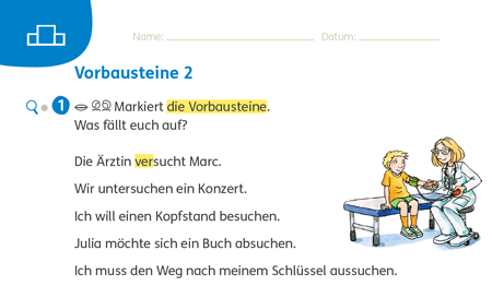 Zebrafanclub_Rechtschreibstrategie_Wortbausteine_Arbeitsheft_Sprache_Vorbausteine_S80 Rechtschreibstrategie Wortbausteine Auszug aus Zebra Arbeitsheft Sprache S80 Vorbausteine