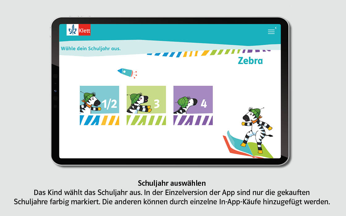 Zebra-App Schuljahr auswählen
