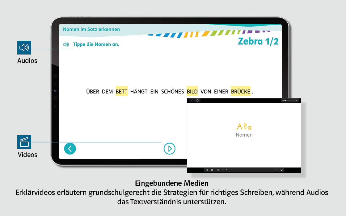Zebra-App Eingebundene Medien