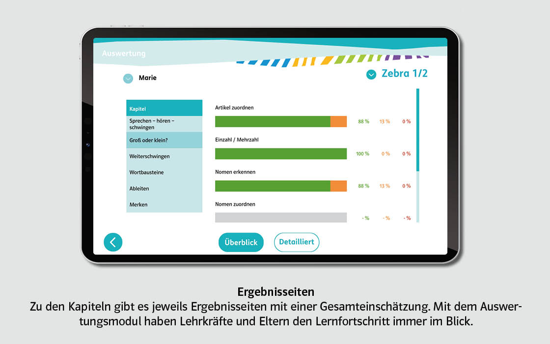 Ergebnisseiten Zebra-App